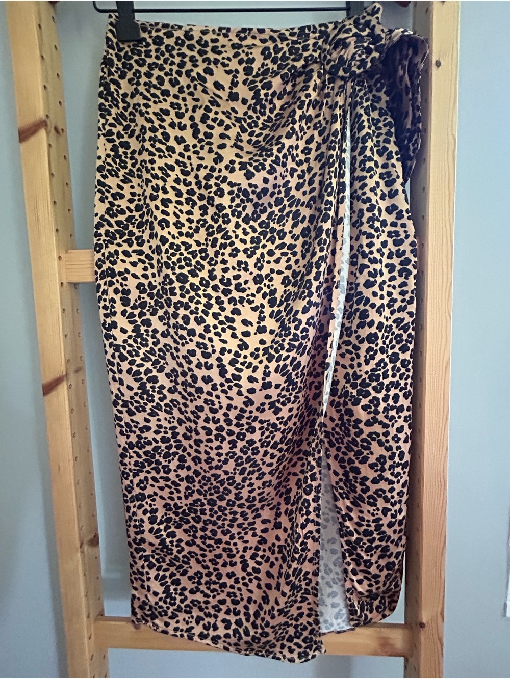 & Other Stories Leopard Print Midi Skirt in Tan and Black